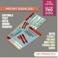 Vintage Airplane Boarding Pass Invitation with FREE Thank You Card